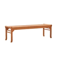 vidaXL 3-Seater Patio Bench 59.1" Solid Wood Eucalyptus