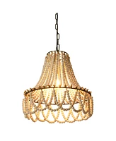 Storied Home Draped Wood Bead Chandelier