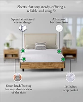 Purity Home Ultra-Light Cool Crisp 100% Cotton Percale 4-Pc. Sheet Set, Queen