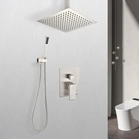 Ceiling Mounted Shower System Combo Set With Handheld And 16" Shower Head