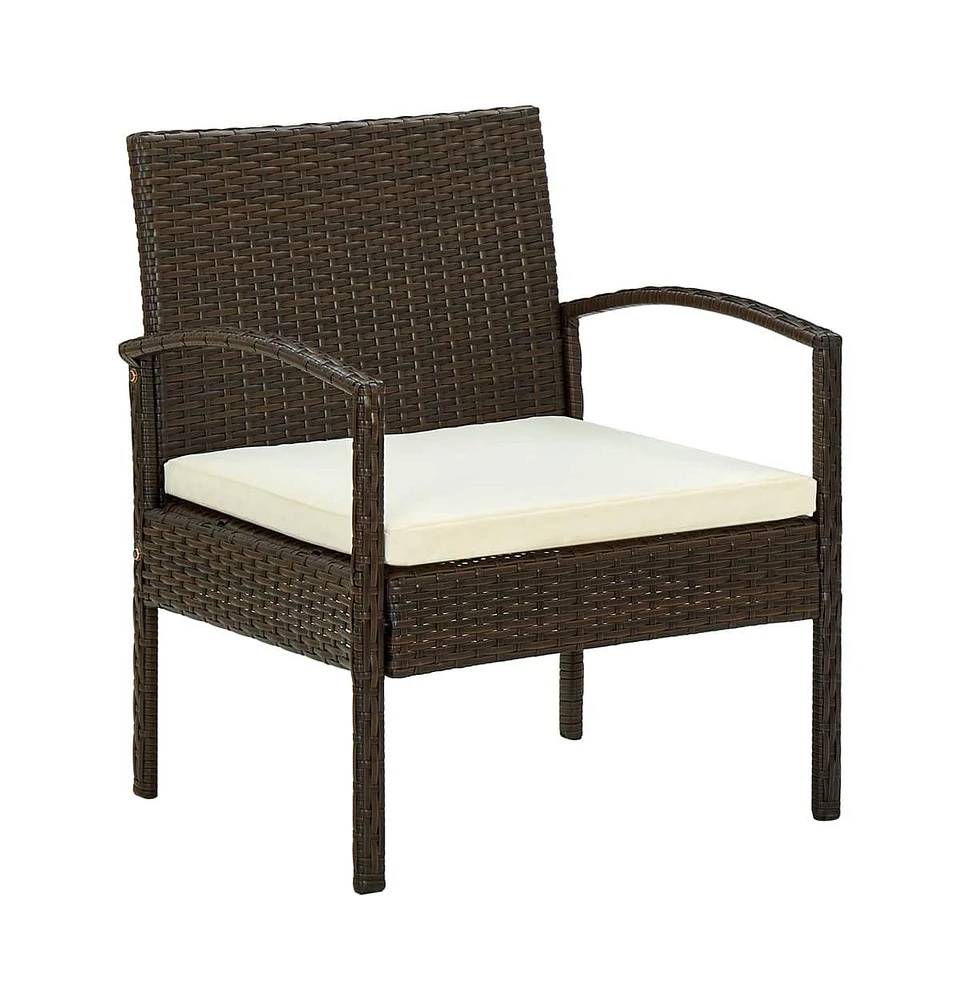 vidaXL Patio Chair with Cushion Poly Rattan