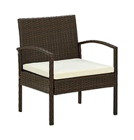 vidaXL Patio Chair with Cushion Poly Rattan