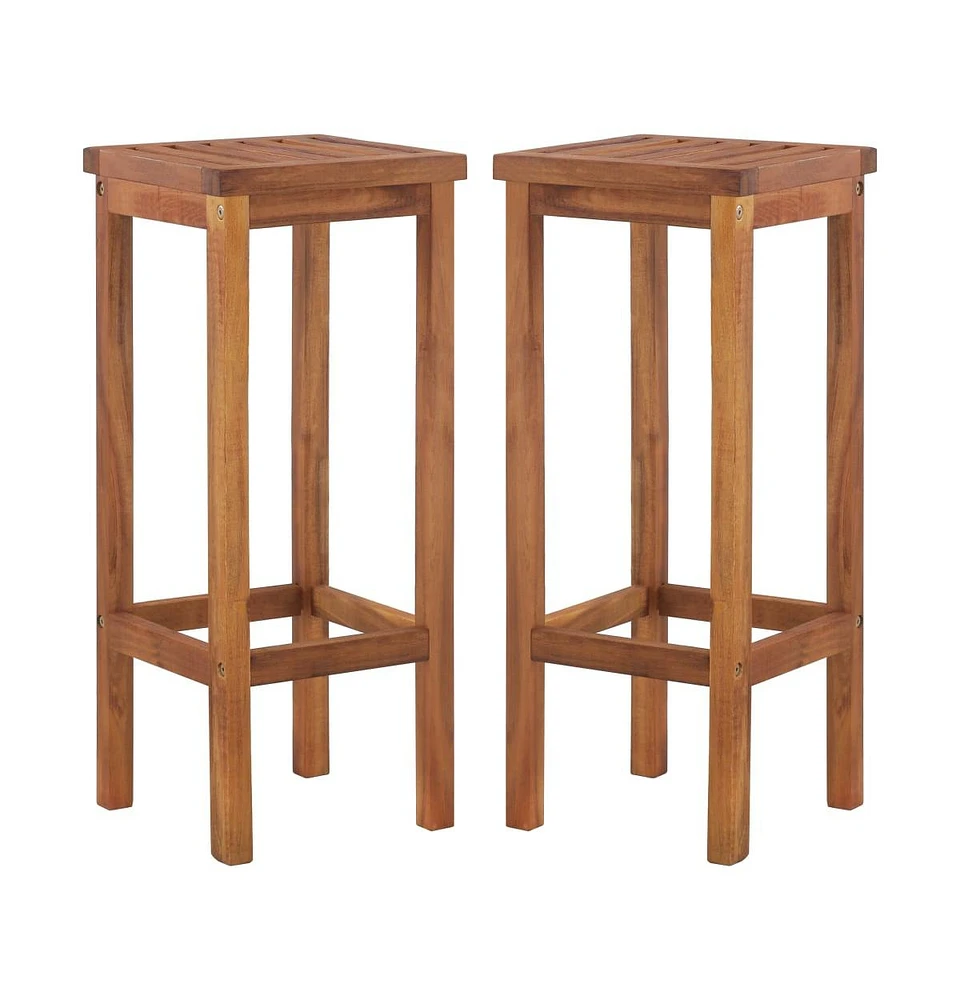 vidaXL Bar Chairs 2 pcs Solid Acacia Wood