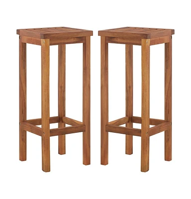 vidaXL Bar Chairs 2 pcs Solid Acacia Wood