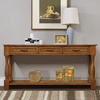 Streamdale Furniture 63" Wood Console Table with Drawers & Shelf, Easy Assembly