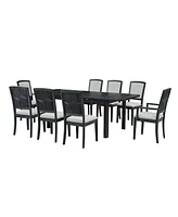 Streamdale Furniture 9-Piece Rustic Dining Set with Extendable Table