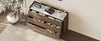 Modern 6-Drawer Dresser with Marble Top