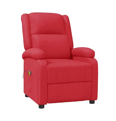 vidaXL Massage Chair Red Faux Leather