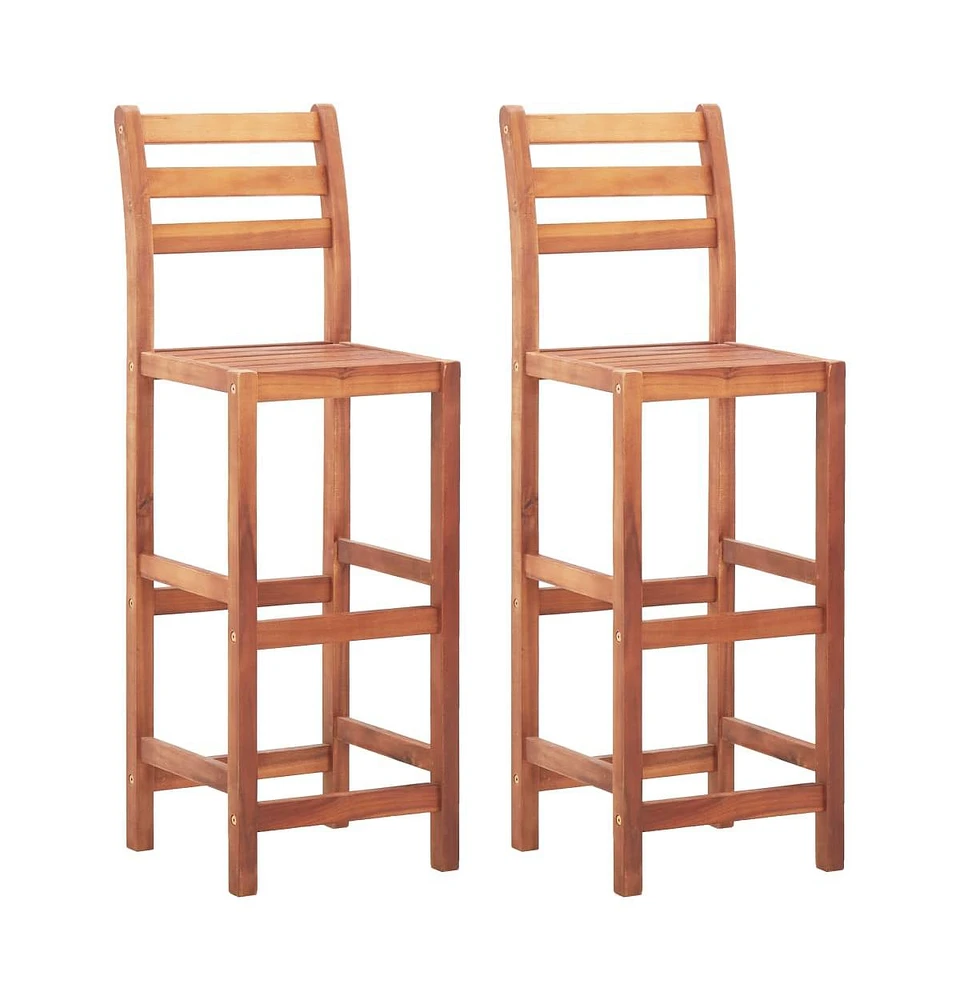 vidaXL Bar Stools pcs Solid Acacia Wood