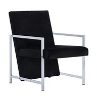 vidaXL Armchair with Chrome Feet Black Velvet