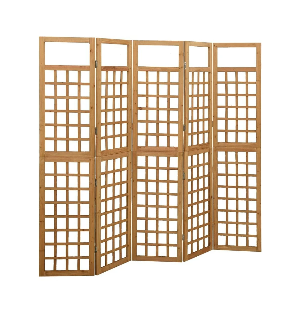 vidaXL 5-Panel Room Divider/Trellis Solid Fir Wood 79.3"x70.9"