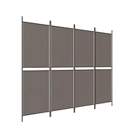 vidaXL 4-Panel Room Divider Anthracite 78.7"x78.7" Fabric