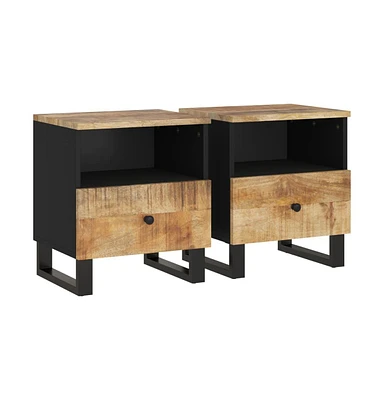 vidaXL Bedside Cabinets 2 pcs Solid Wood Mango&Engineered Wood