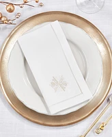 Saro Lifestyle Snowy Delight Embroidered Napkin Set of 6, 20"x20"