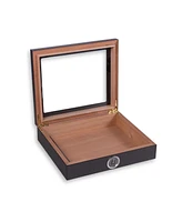 Bey-Berk "Carbon Fiber" Cedar-Lined Humidor with Hygrometer and Humistat