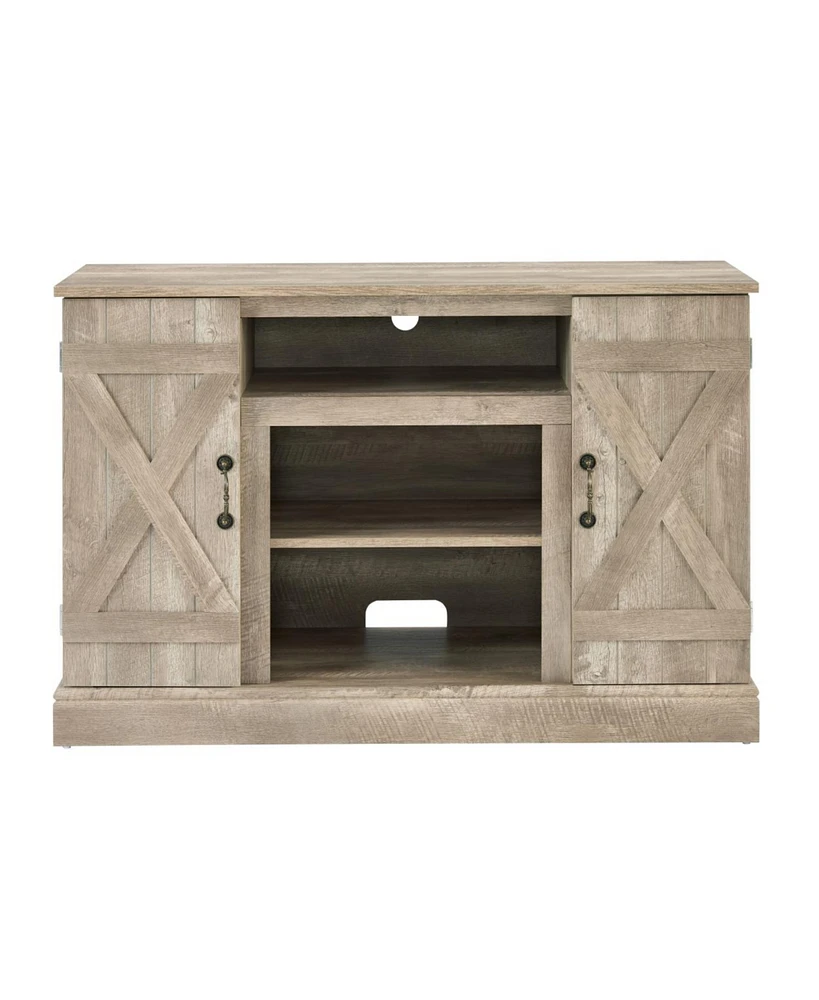 Simplie Fun Farmhouse Tv Stand, Ashland Pine, 47" - Open/Closed Storage