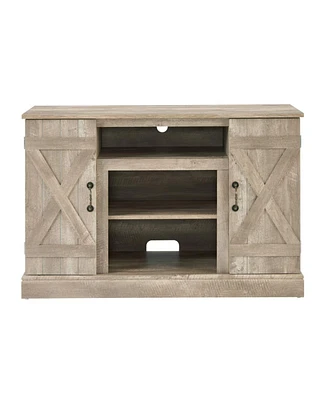 Simplie Fun Farmhouse Tv Stand, Ashland Pine, 47" - Open/Closed Storage