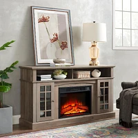 Classic Tv Stand with 23" Fireplace for TVs up to 65"