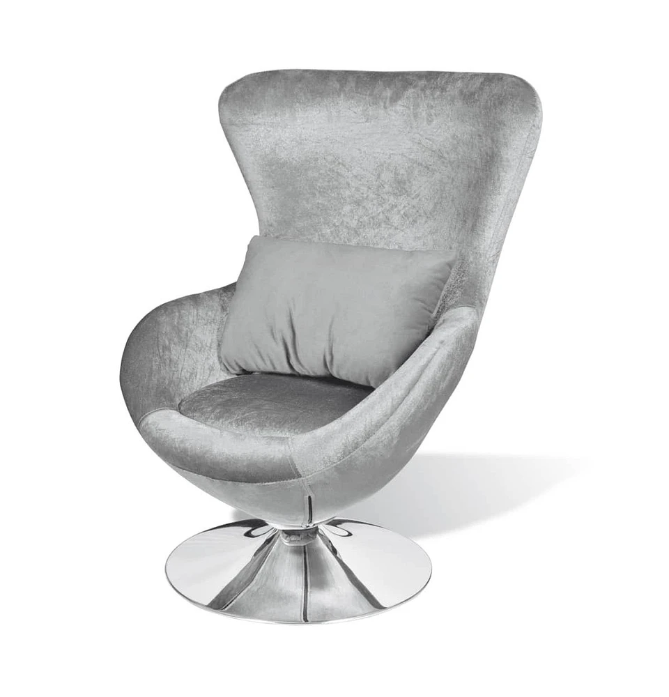 vidaXL Armchair with Egg Shape Silver