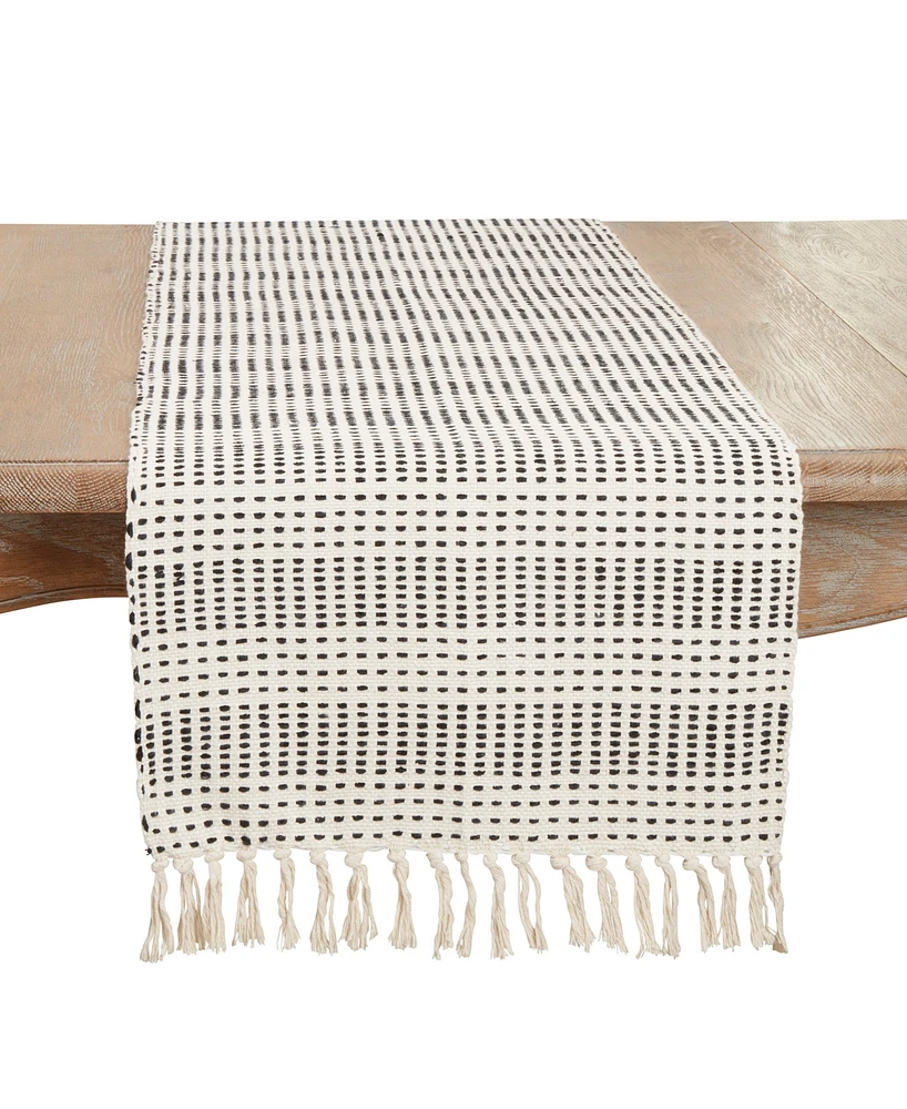 Saro Lifestyle Contemporary Dash Stripe Table Runner, 16"x72"