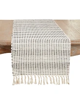 Saro Lifestyle Contemporary Dash Stripe Table Runner, 16"x72"