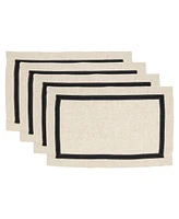 Saro Lifestyle Grosgrain Accent Placemat Set of 4, 14"x20"