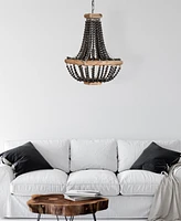 Storied Home Draped Wood Bead Chandelier