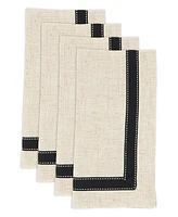 Saro Lifestyle Grosgrain Accent Napkin Set of 4, 20"x20"