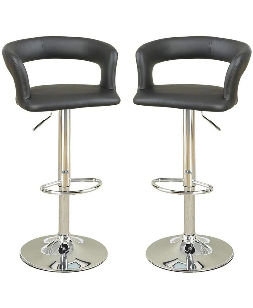 Simplie Fun Barstool Counter Height Chairs Set Of 2 Adjustable Height Kitchen Island Stools Pvc Faux Leather