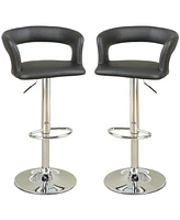 Simplie Fun Barstool Counter Height Chairs Set Of 2 Adjustable Height Kitchen Island Stools Pvc Faux Leather