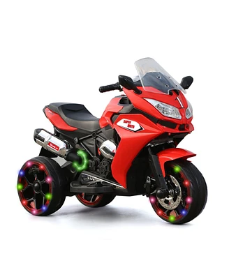 Simplie Fun 12V Kids Electric Motorcycle with Three Lighting Wheels