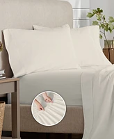 Purity Home 300 Thread Count Brushed Cotton Percale 4-Pc. Sheet Set, Queen