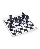 Bey-Berk Acrylic 28 Piece Chess Set, King Measure 3", Board 14" x 14"