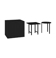 vidaXL Side Tables 3 pcs Poly Rattan