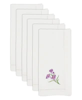 Saro Lifestyle Embroidered Crocus Blossom Napkin Set of 6, 20"x20"