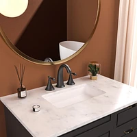 2 Handle Widespread Bathroom Faucet 3 Hole, With Pop Up Drain And 2 Water Supply Lines, Matte Black