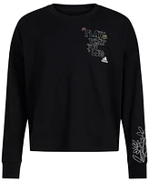 adidas Big Girls Cotton Long-Sleeve Crewneck Graphic T-Shirt