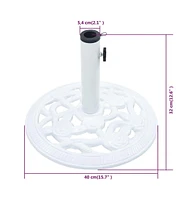 vidaXL Umbrella Base White 19.8 lb 15.7" Cast Iron