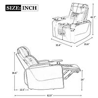 Brown Power Motion Recliner with Usb Charging and Storage