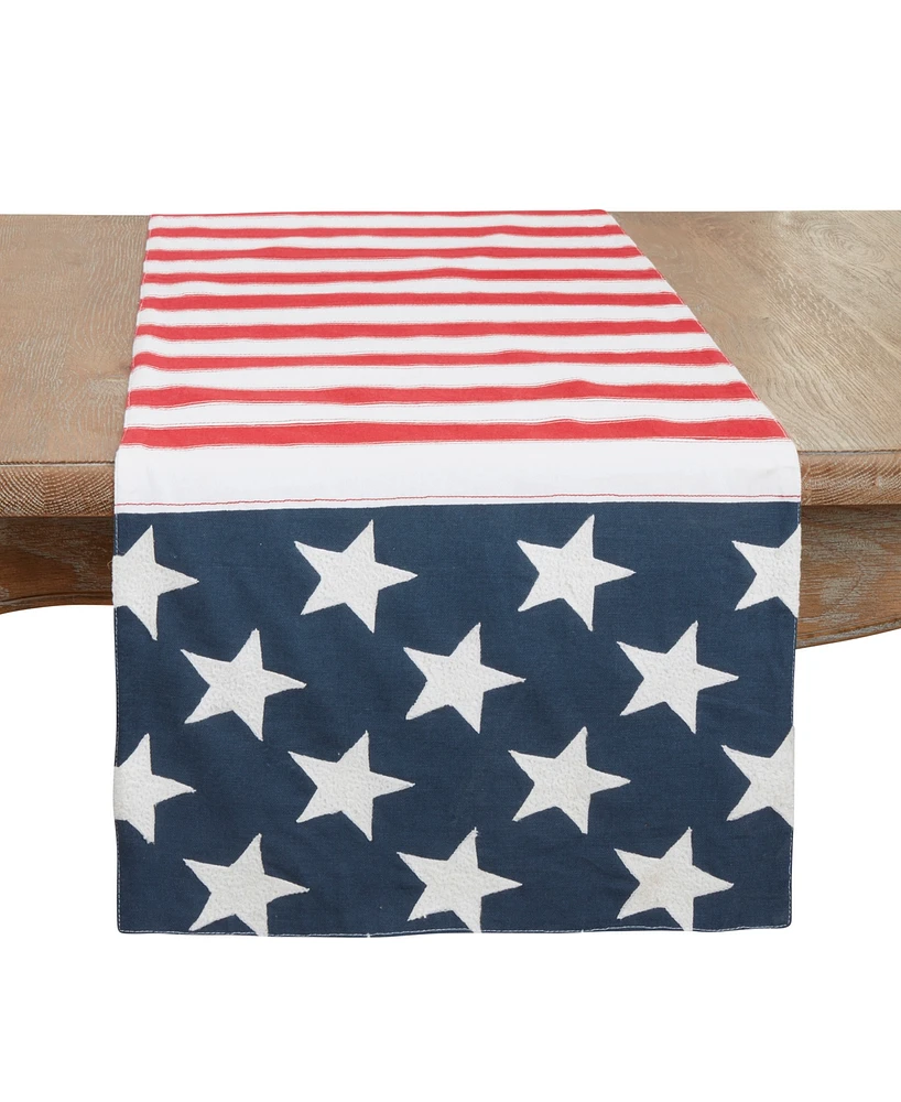 Saro Lifestyle Patriotic Pride Table Runner, 16"x72"