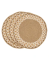 Saro Lifestyle Rustic Rope Weave Placemat Set of 4,12"x12"