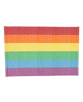 Saro Lifestyle Rainbow Stripe Delight Placemat Set of 4,13"x20"