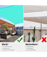 2 Pack 16x12 Ft 97% Uv Block Rectangle Hdpe Sun Shade Sail Heavy Duty Yard Pool