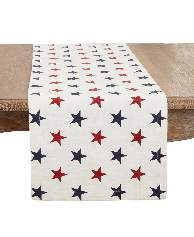 Saro Lifestyle Americana Stars Table Runner, 14"x72"