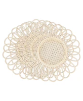 Saro Lifestyle Spiral Loops Rattan Placemat Set of 4, 15"x15"