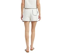 En Saison Women's Dawson Whipstitched Belted Shorts