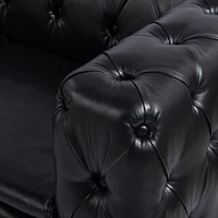84.06 Inch Width Traditional Square Arm Removable Cushion 3 Seater Sofa