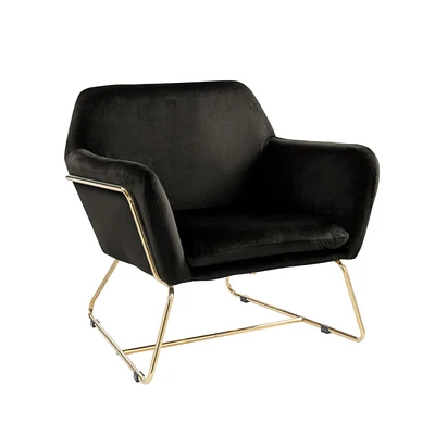 Simplie Fun Keira Velvet Accent Chair With Metal Base