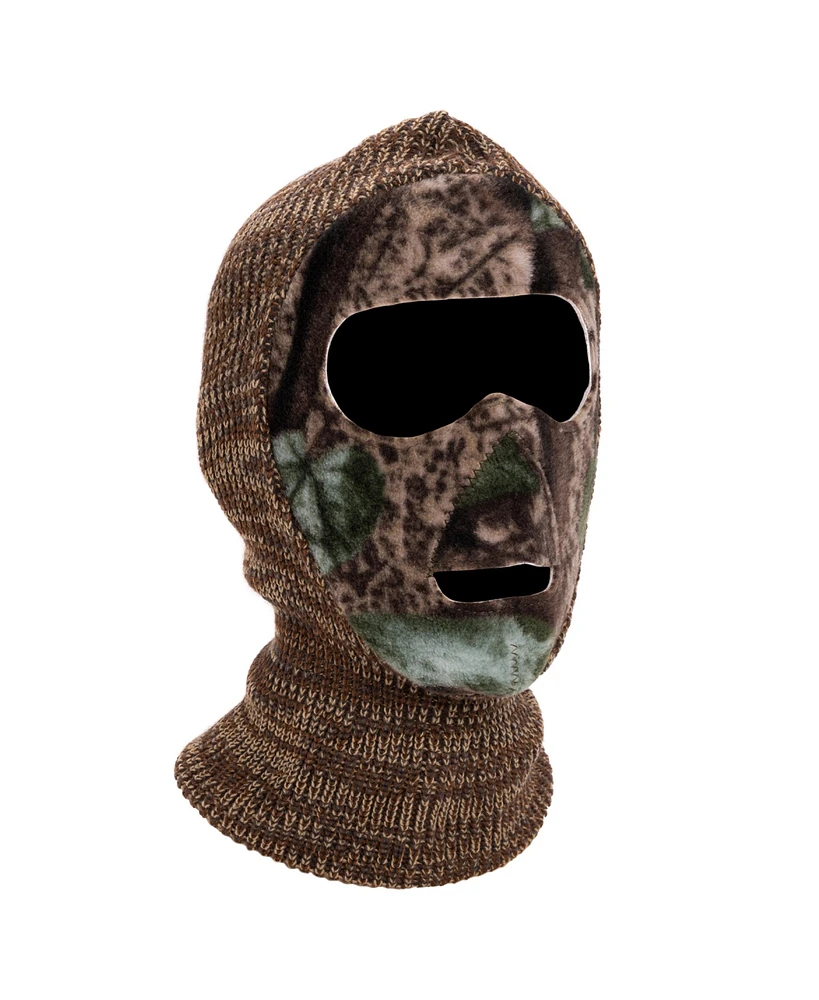 Muk Luks Men's Unisex Reversible Camo Facemask, Adventure Grey, One Size