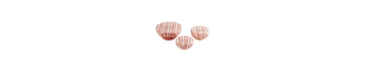 Design Imports Cloth Bowl Cover Collection Machine Washable, Cotton with Elastic Stretch for Food Storage, 10.25"/8.25"/7.5" Diameter, Plaid Coral, 3